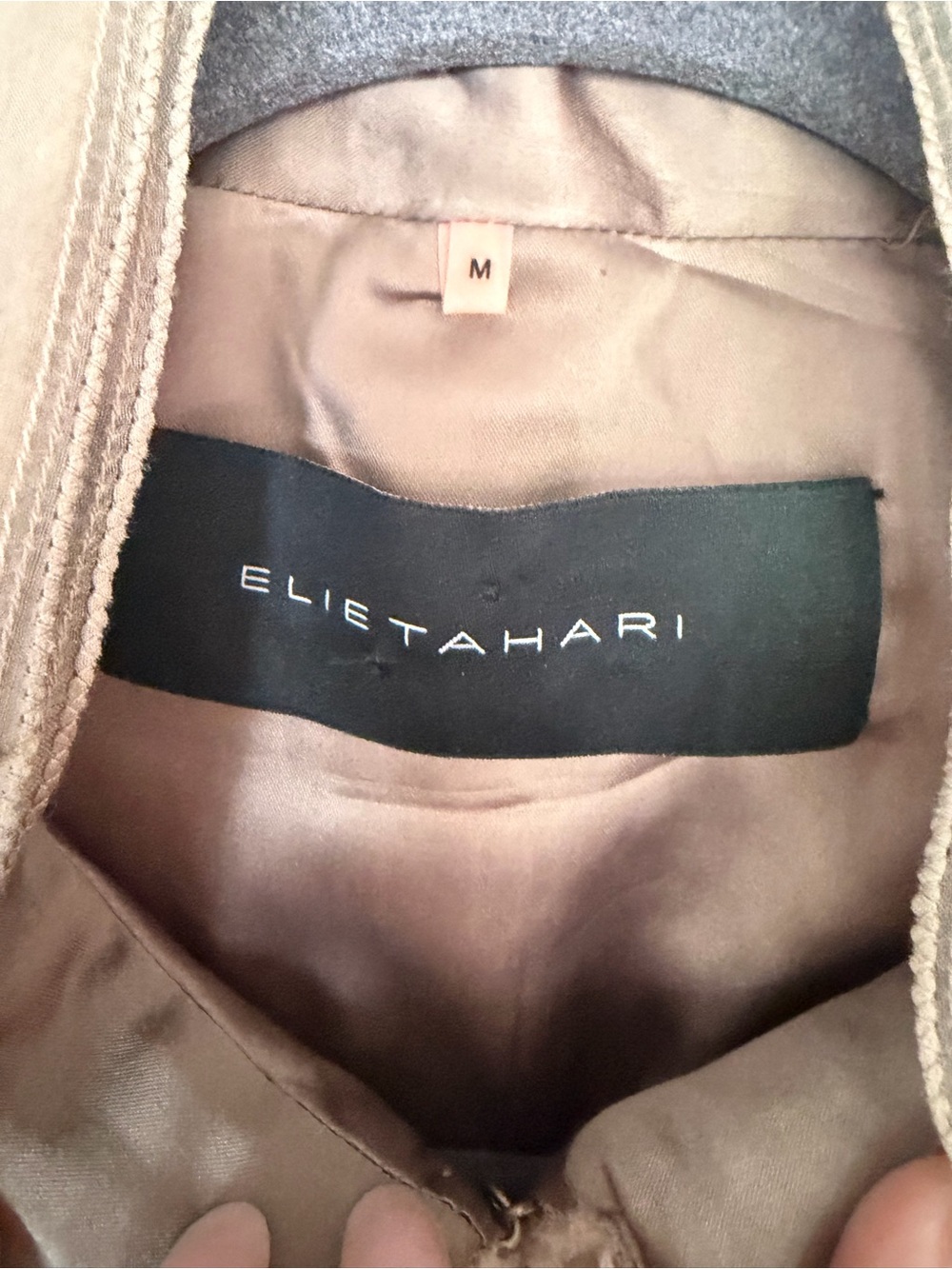 Elie Tahari Vintage BeigeTextured Intricately Braided Front Blazer. Size M - Picture 3 of 11